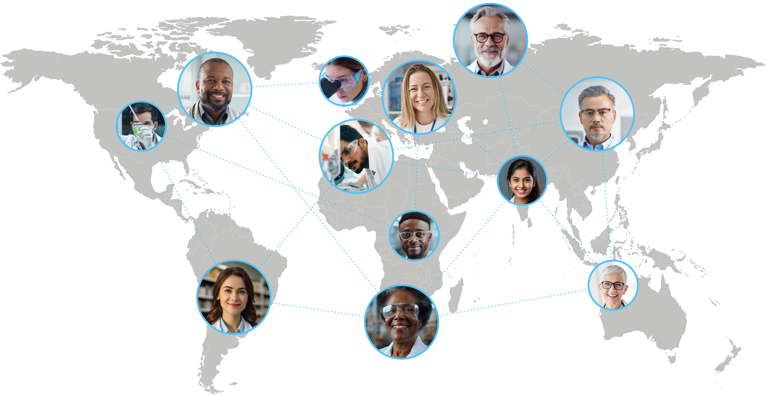 Oximio's global supply chain network for clinical trials.