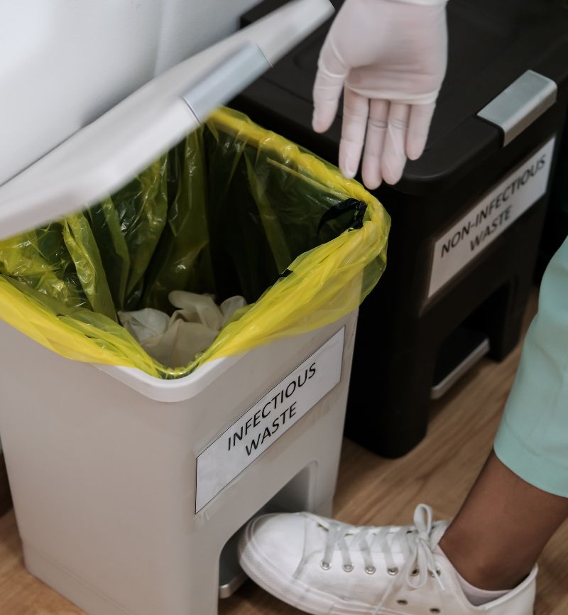 Clinical trial waste management